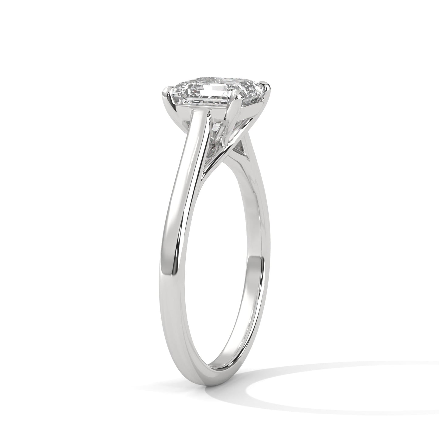 Solitaire Asscher-Cut Engagement Ring with 1ct Diamond | 1ctw