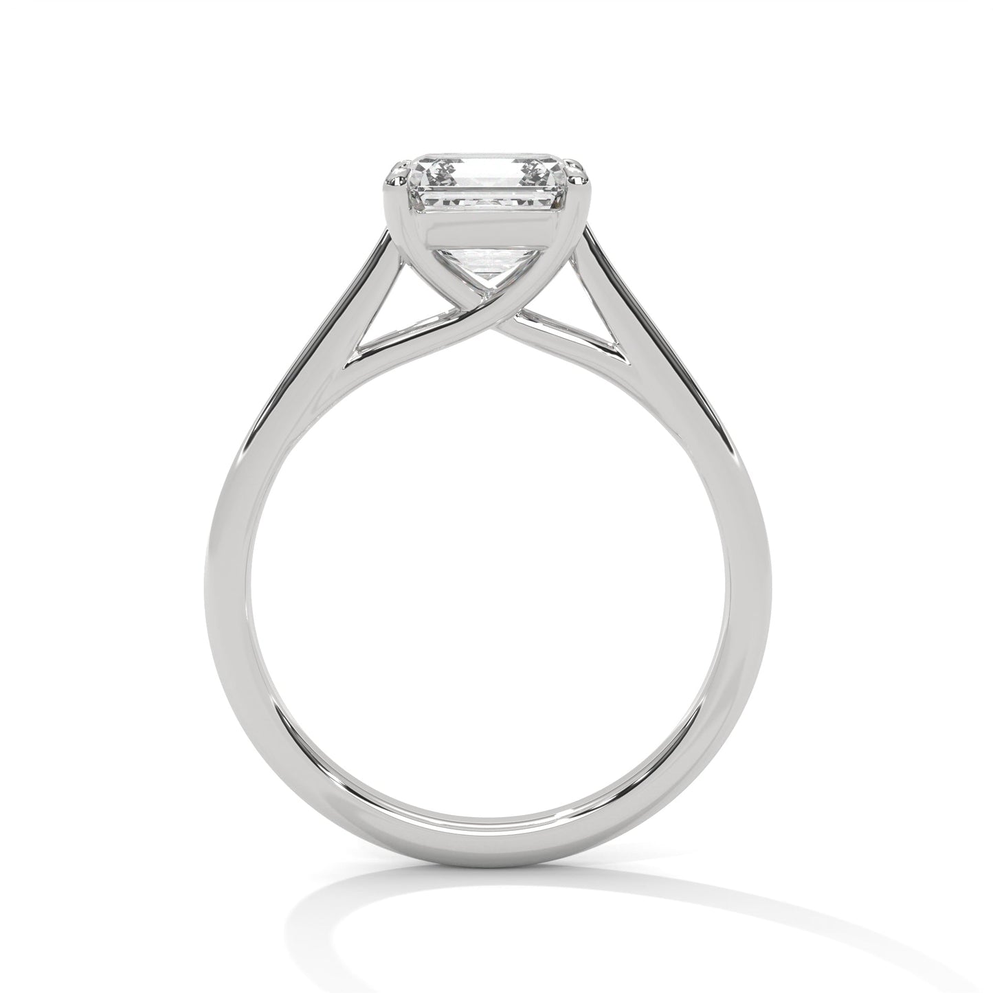 Classic Solitaire Asscher-Cut Engagement Ring with 2ct Diamond (F VS)