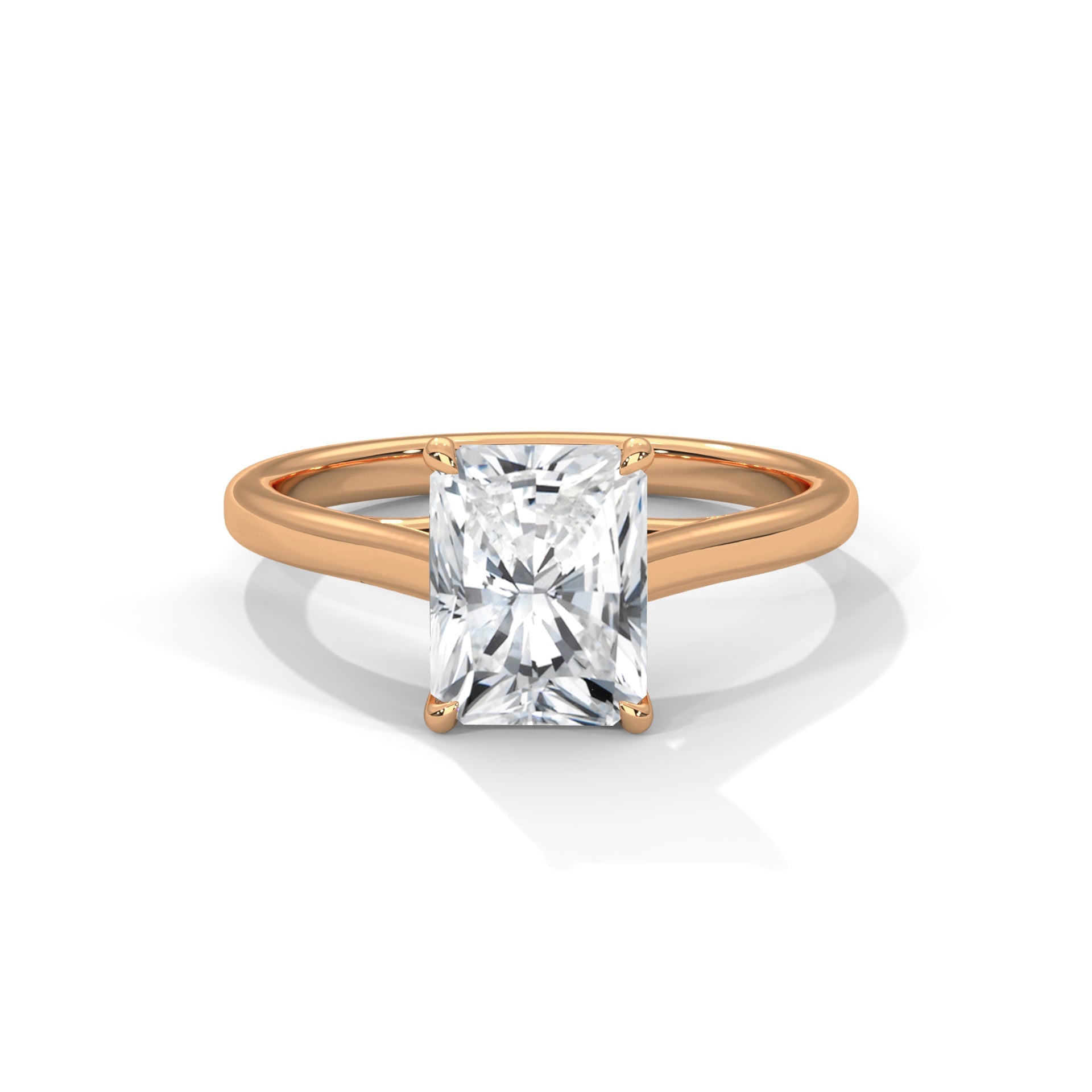 Radiant Charm 1.5 CT Radiant-Cut Lab Grown Diamond Solitaire Ring | F-VS1