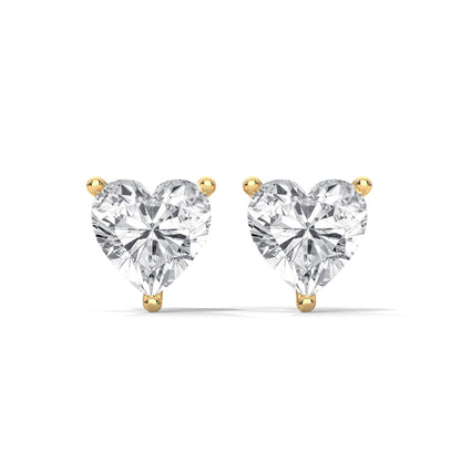 Heart-Shaped Lab-Grown Diamond Stud Earrings in 14K Gold (2-6 CTW)