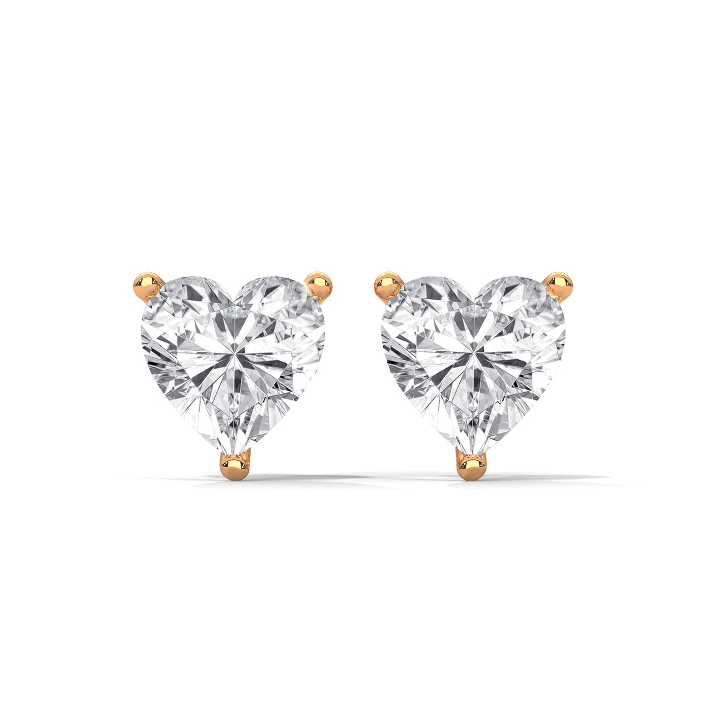 Heart-Shaped Lab-Grown Diamond Stud Earrings in 14K Gold (2-6 CTW)