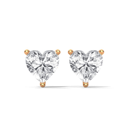 Heart-Shaped Lab-Grown Diamond Stud Earrings in 14K Gold (2-6 CTW)