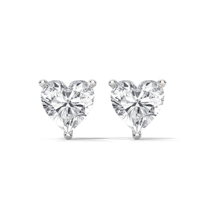 Heart-Shaped Lab-Grown Diamond Stud Earrings in 14K Gold (2-6 CTW)