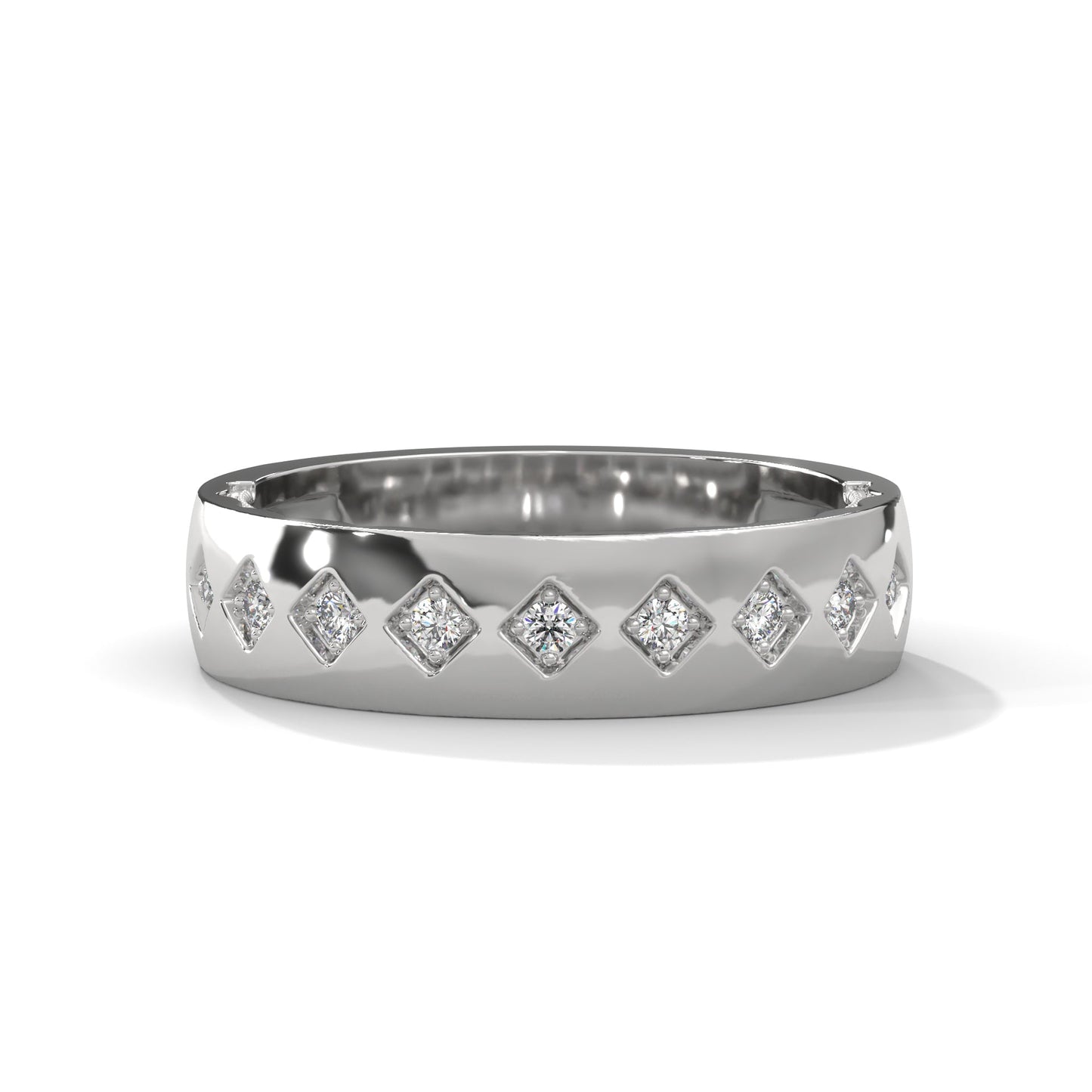The Geometric Grace 0.11 CTW Round-Cut Diamond Ladies' Ring | 14K/18K Gold