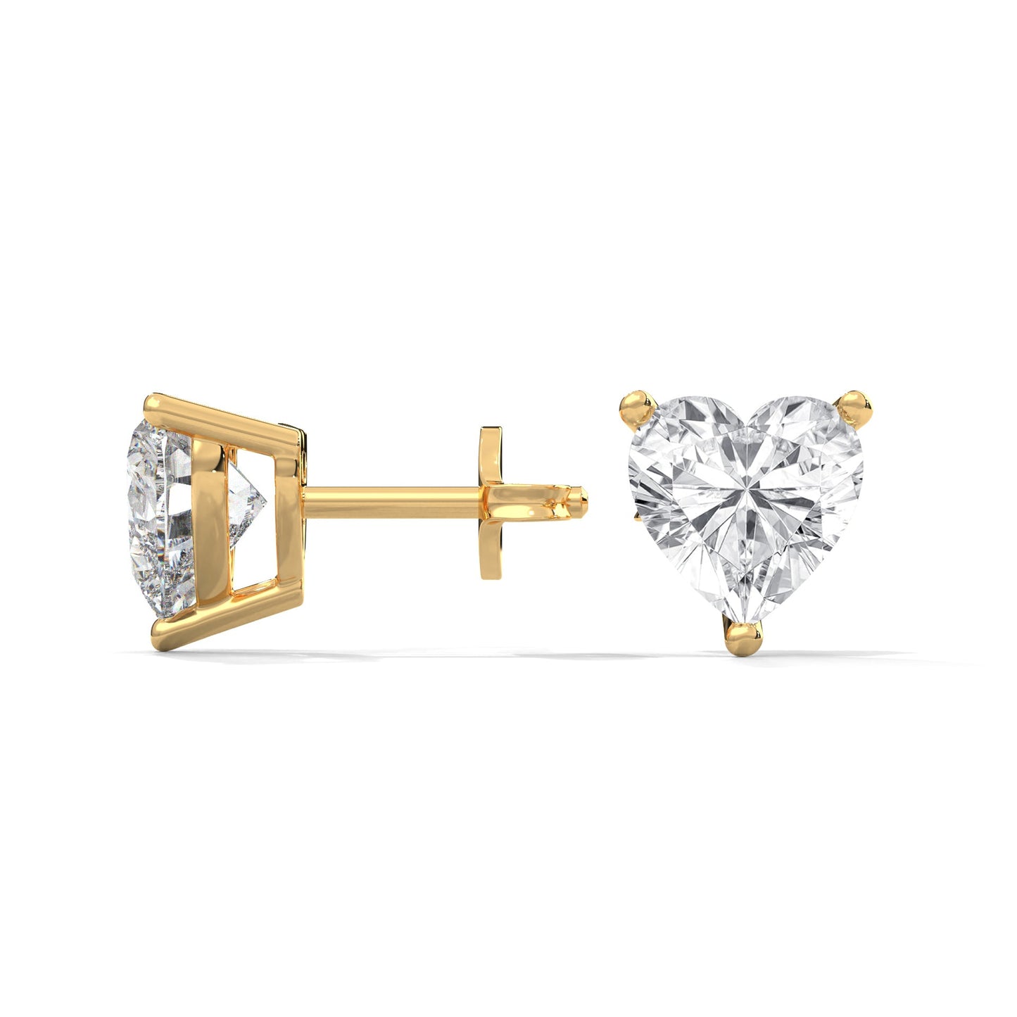 Heart-Shaped Lab-Grown Diamond Stud Earrings in 14K Gold (2-6 CTW)
