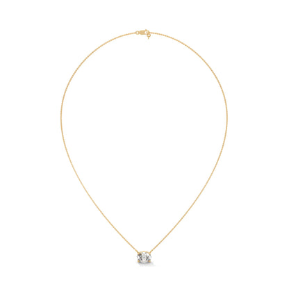 Oval-Cut Diamond Pendant Necklace 2.00ct E-VS1 | 14K Gold | 16”&18” Chain