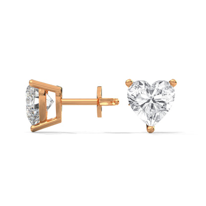 Heart-Shaped Lab-Grown Diamond Stud Earrings in 14K Gold (2-6 CTW)
