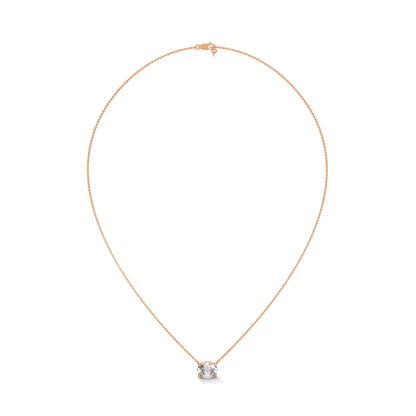Oval-Cut Diamond Pendant Necklace 2.00ct E-VS1 | 14K Gold | 16”&18” Chain