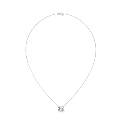 Oval-Cut Diamond Pendant Necklace 2.00ct E-VS1 | 14K Gold | 16”&18” Chain
