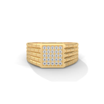 Titan 0.35 CTW Round Lab-Grown Diamond Grid Men's Ring