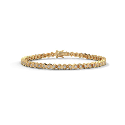 HexaGlow Lab-Grown Diamond Gold Tennis Bracelet | 1.28 CTW