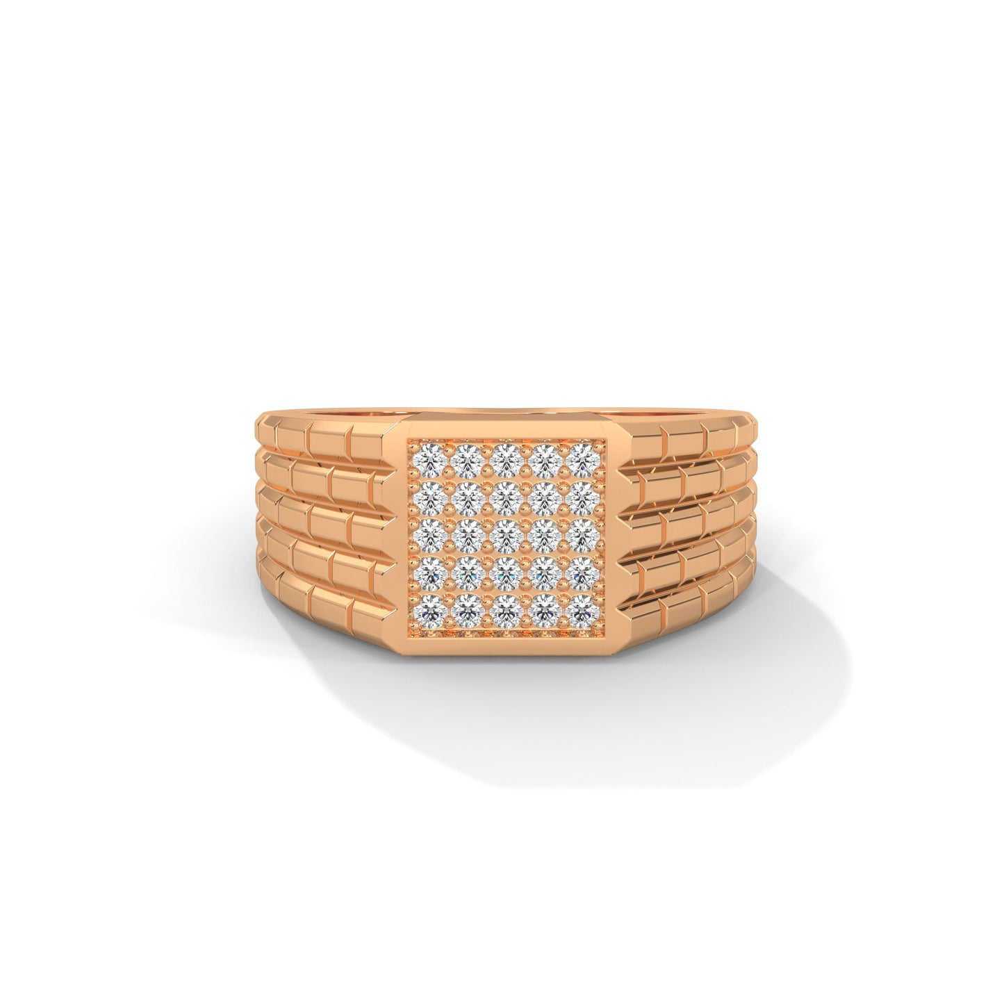Titan 0.35 CTW Round Lab-Grown Diamond Grid Men's Ring