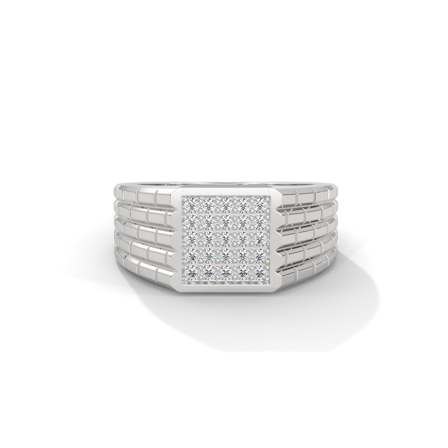 Titan 0.35 CTW Round Lab-Grown Diamond Grid Men's Ring
