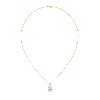 Princess-Cut Diamond Pendant Necklace 2.00ct E-VS1 | 14K Gold | 16” & 18” Chain