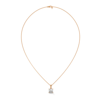 Princess-Cut Diamond Pendant Necklace 2.00ct E-VS1 | 14K Gold | 16” & 18” Chain