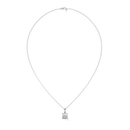 Princess-Cut Diamond Pendant Necklace 2.00ct E-VS1 | 14K Gold | 16” & 18” Chain