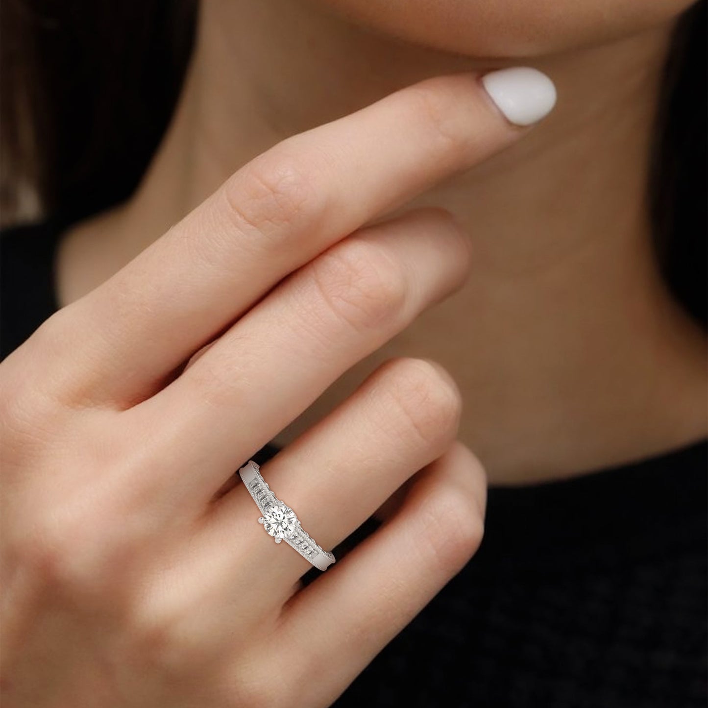 0.69 CTW Round Lab-Grown Diamond Engagement Ring | 14K & 18K Gold