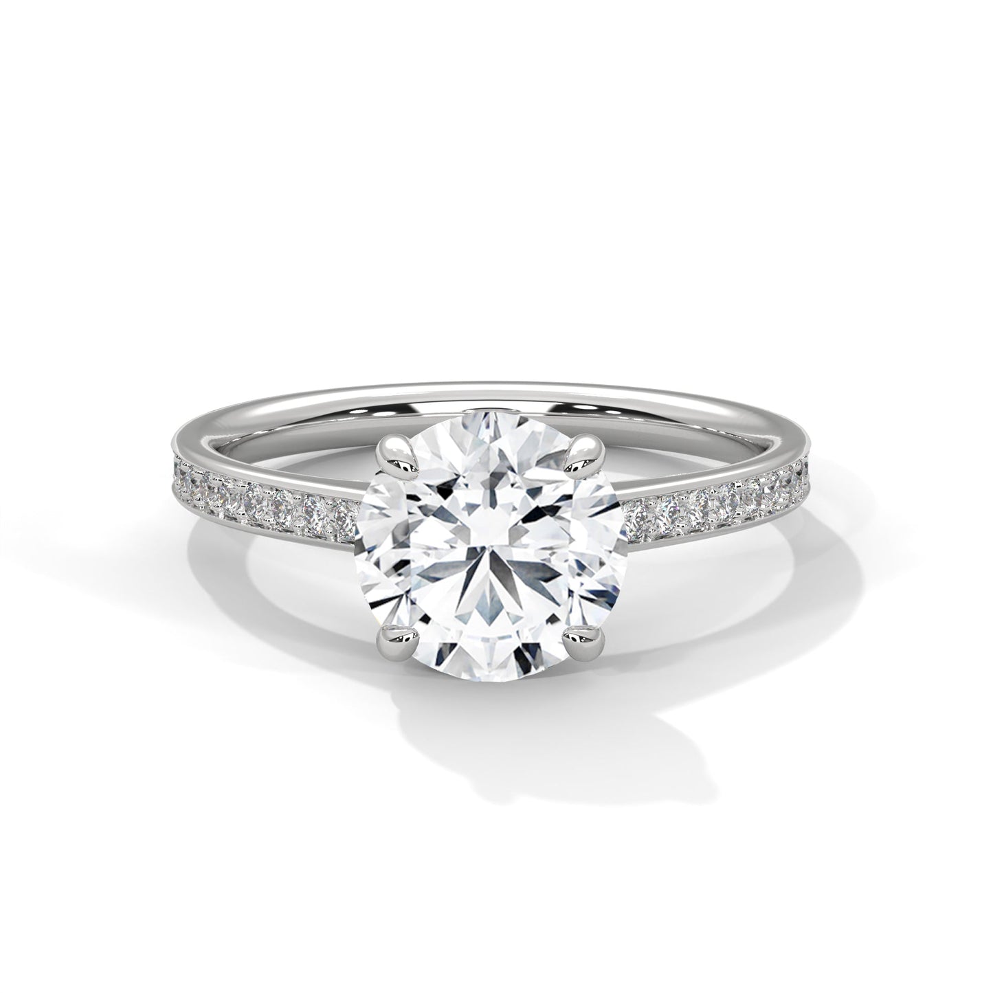 Luminous Charm 2CT Round Lab-Grown Diamond Engagement Ring | 2.21 CTW
