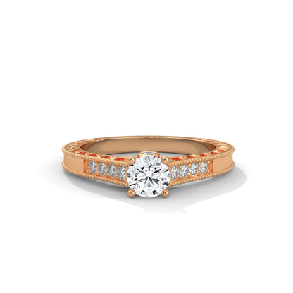 0.69 CTW Round Lab-Grown Diamond Engagement Ring | 14K & 18K Gold