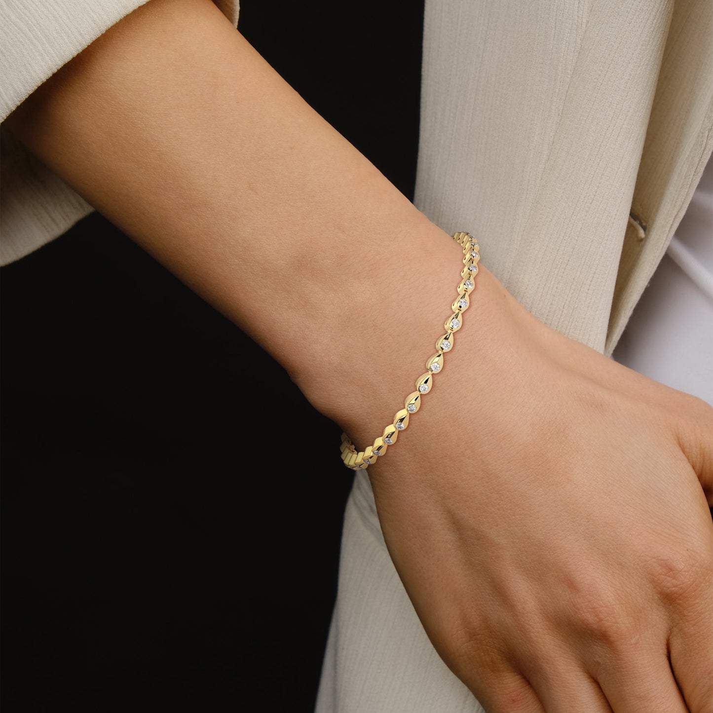 InfinityGlow Round-Cut Lab-Grown Diamond Gold Bracelet | 1.19 CTW