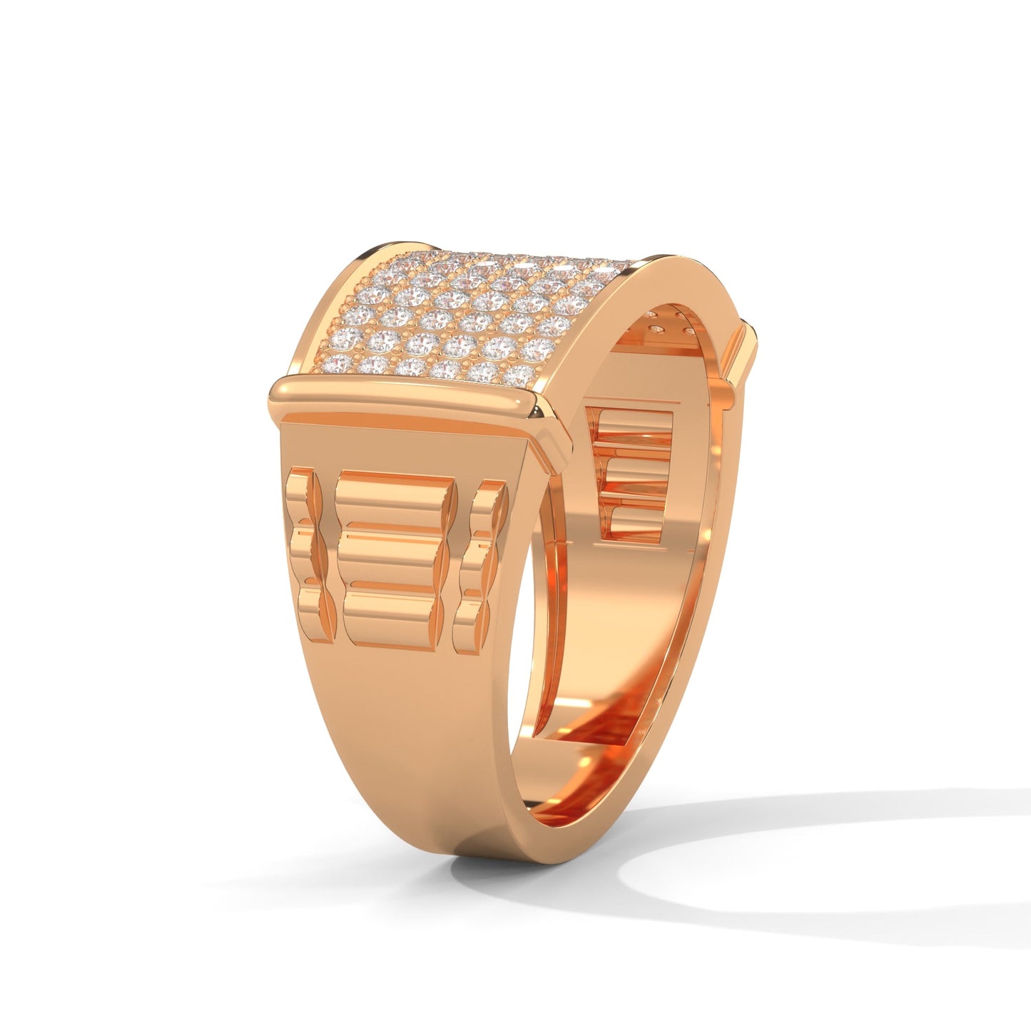 Dominion 0.84 CTW Round Lab-Grown Diamond Rectangular Men's Ring
