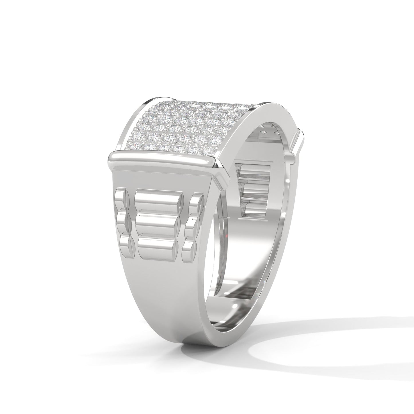 Dominion 0.84 CTW Round Lab-Grown Diamond Rectangular Men's Ring