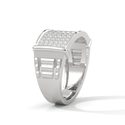 Dominion 0.84 CTW Round Lab-Grown Diamond Rectangular Men's Ring