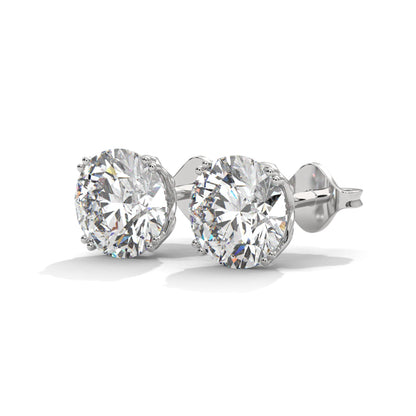 Brilliant Round Cut Diamond Stud Earrings | 14K Gold| 2-6ctw