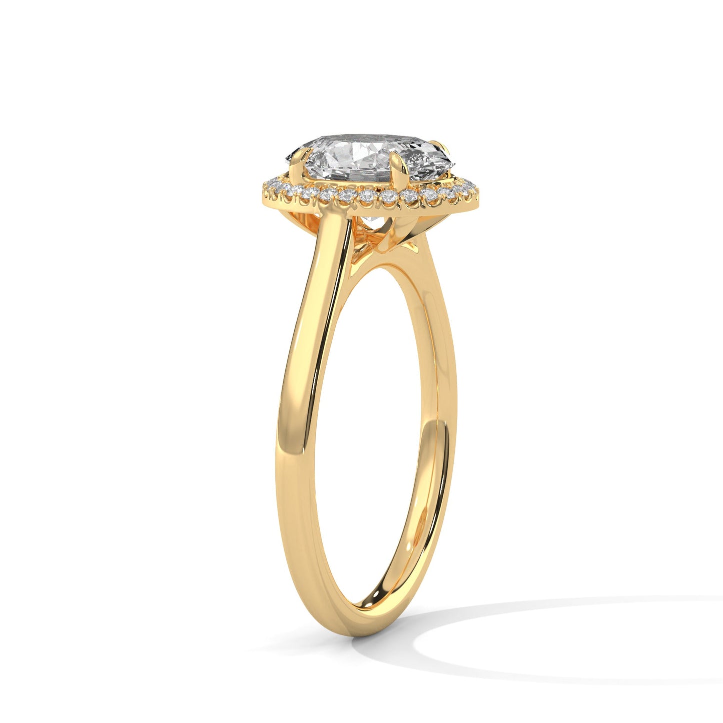 Celestial Halo 2.14 CTW Oval-Cut Diamond Engagement Ring | 14K & 18K Gold