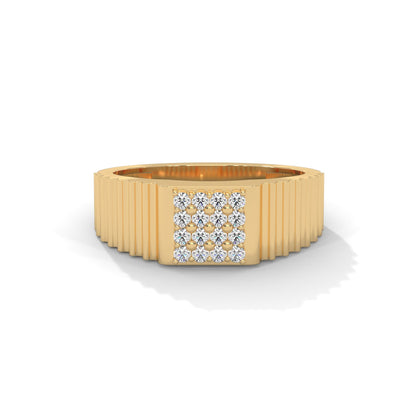 Vanguard 0.22 CTW Round Lab-Grown Diamond Textured Men's Ring