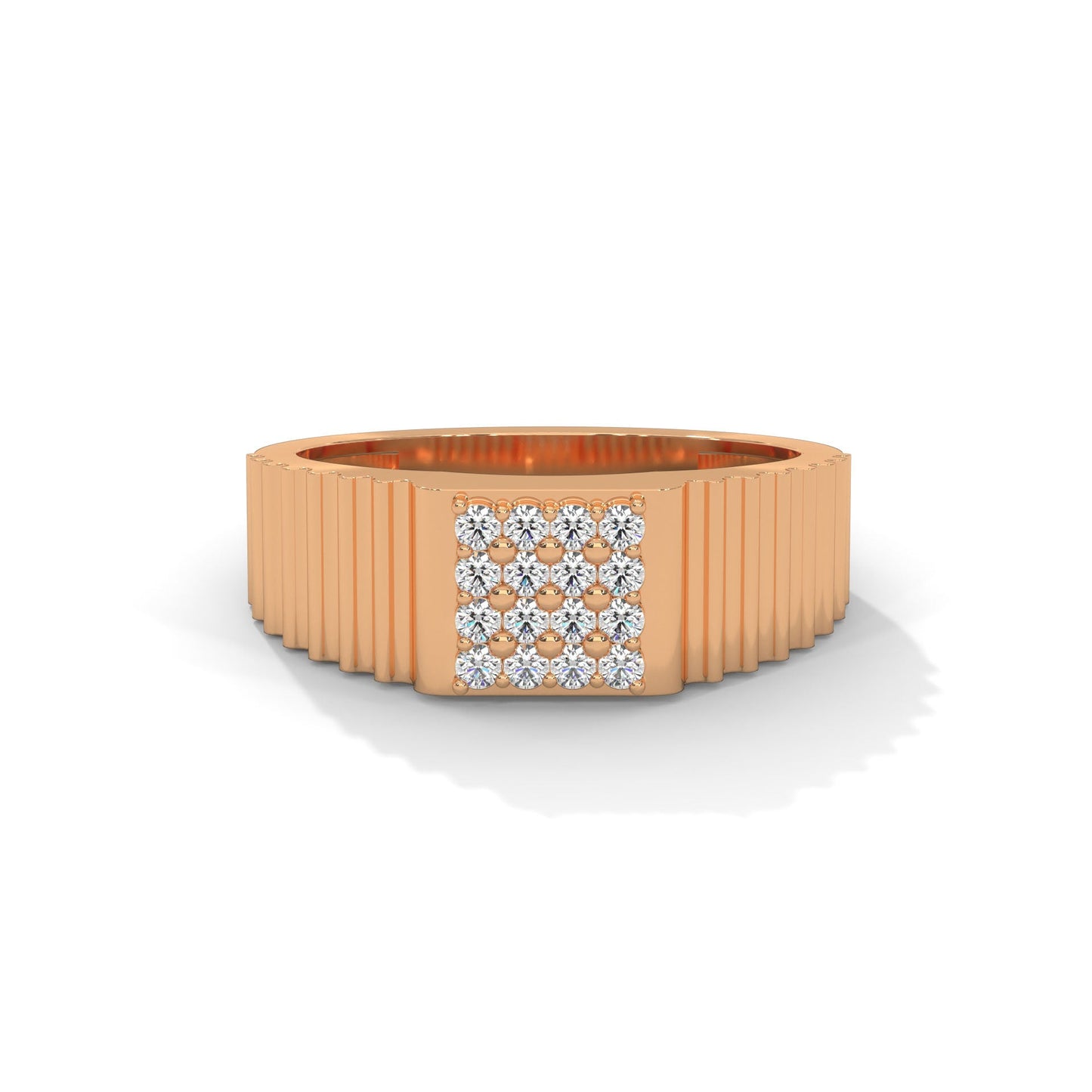Vanguard 0.22 CTW Round Lab-Grown Diamond Textured Men's Ring