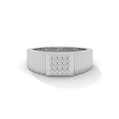 Vanguard 0.22 CTW Round Lab-Grown Diamond Textured Men's Ring