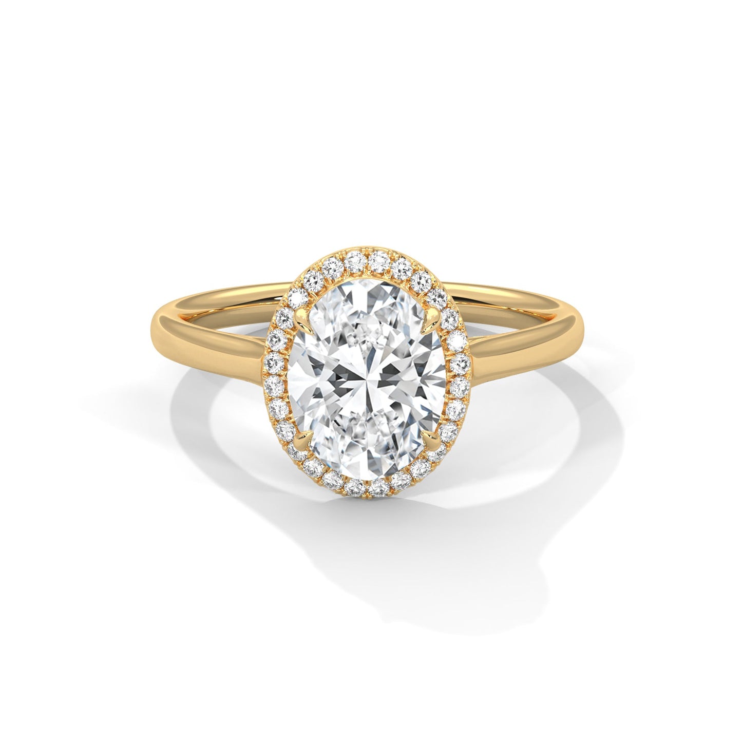 Celestial Halo 2.14 CTW Oval-Cut Diamond Engagement Ring | 14K & 18K Gold