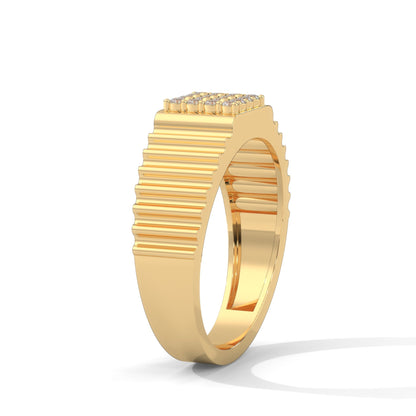 Vanguard 0.22 CTW Round Lab-Grown Diamond Textured Men's Ring