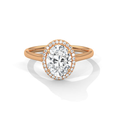 Celestial Halo 2.14 CTW Oval-Cut Diamond Engagement Ring | 14K & 18K Gold