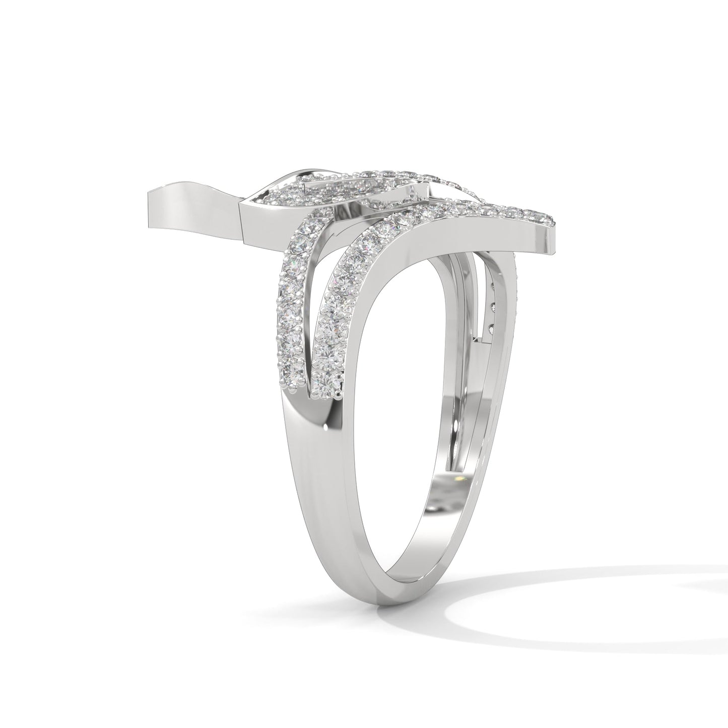 FloraLuxe 0.66 CTW Lab-Grown Diamond Leaf Ring | 14K & 18K Gold