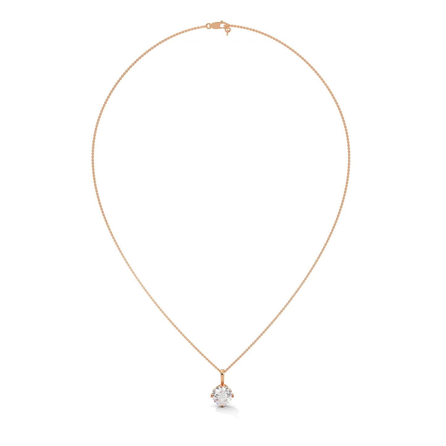 Round-Cut Diamond Pendant Necklace  2.75ct E-VS1 | 14K Gold | 16” & 18” Chain