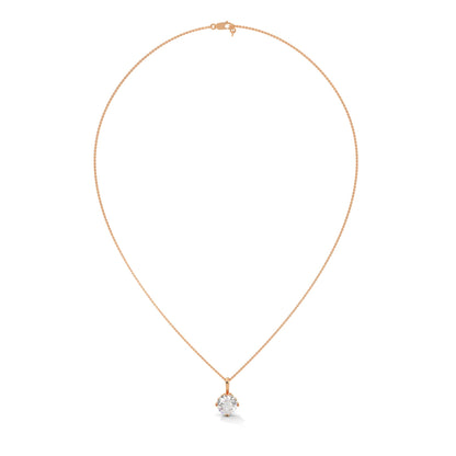 Round-Cut Diamond Pendant Necklace  2.75ct E-VS1 | 14K Gold | 16” & 18” Chain