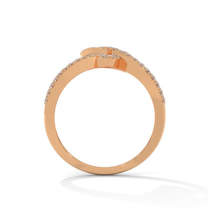FloraLuxe 0.66 CTW Lab-Grown Diamond Leaf Ring | 14K & 18K Gold