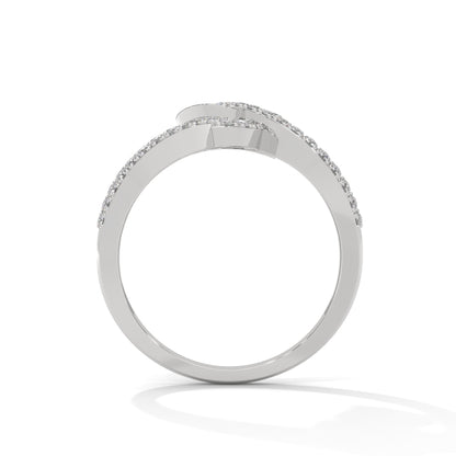 FloraLuxe 0.66 CTW Lab-Grown Diamond Leaf Ring | 14K & 18K Gold