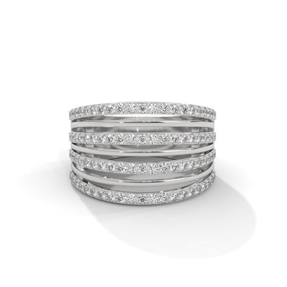 StrataLuxe 0.84 CTW Lab-Grown Diamond Multi-Band Ring | 14K & 18K Gold