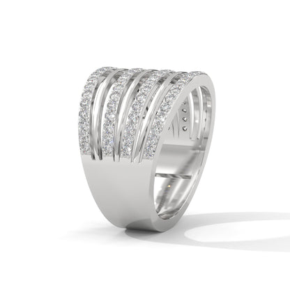 StrataLuxe 0.84 CTW Lab-Grown Diamond Multi-Band Ring | 14K & 18K Gold