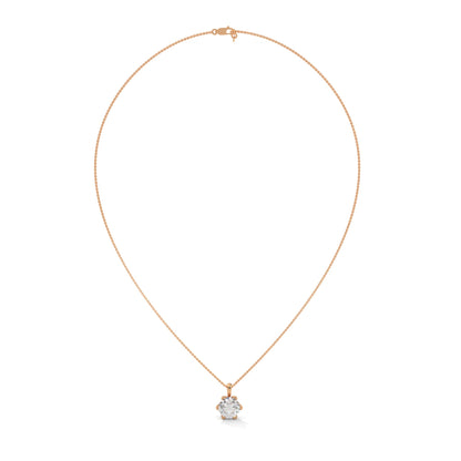 Round-Cut Diamond Pendant Necklace 2.43ct E-VS1 | 14K Gold |16”&18” Chain