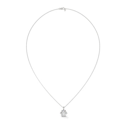 Round-Cut Diamond Pendant Necklace 2.43ct E-VS1 | 14K Gold |16”&18” Chain