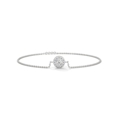Elegant Round Lab-Grown Diamond Halo Gold Bracelet | 0.25 CTW