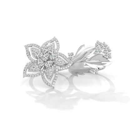 BlossomLuxe 0.93 CTW Lab-Grown Diamond Floral Dual Ring | 14K & 18K Gold