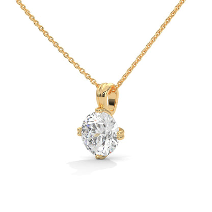 Celestial Spark Round-Cut Diamond 14K Gold Pendant Necklace| 2.00Ct
