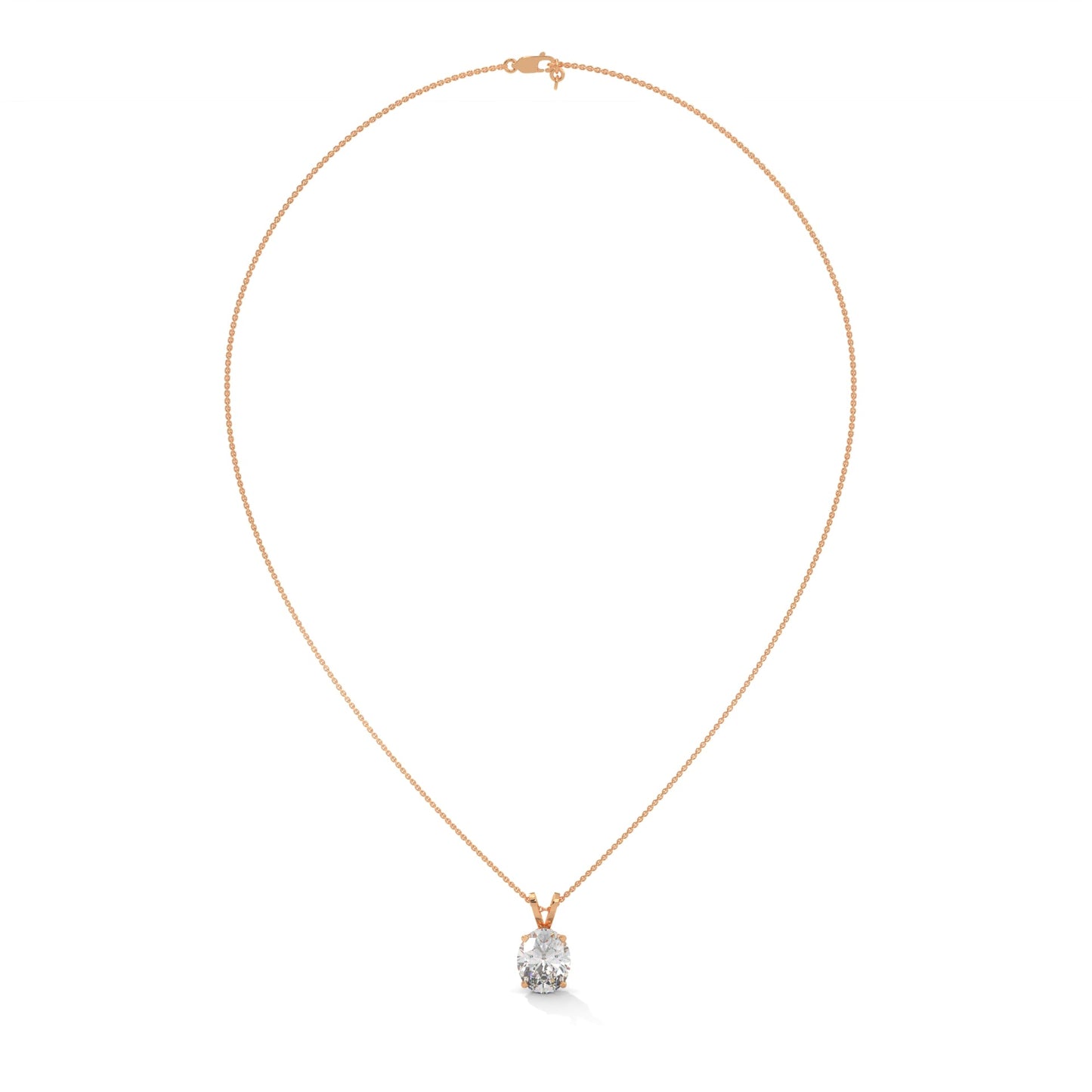Eternal Grace Oval-Cut Diamond Pendant Necklace 2.88ct E-VS1 | 14K Gold | 16”&18” Chain