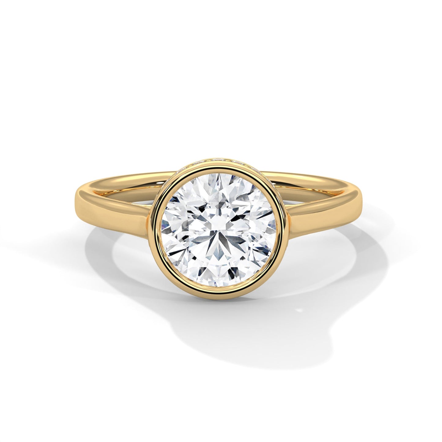 Modern Halo 1.5 CT Round-Cut Lab Grown Diamond Bezel Ring | 1.64 CTW