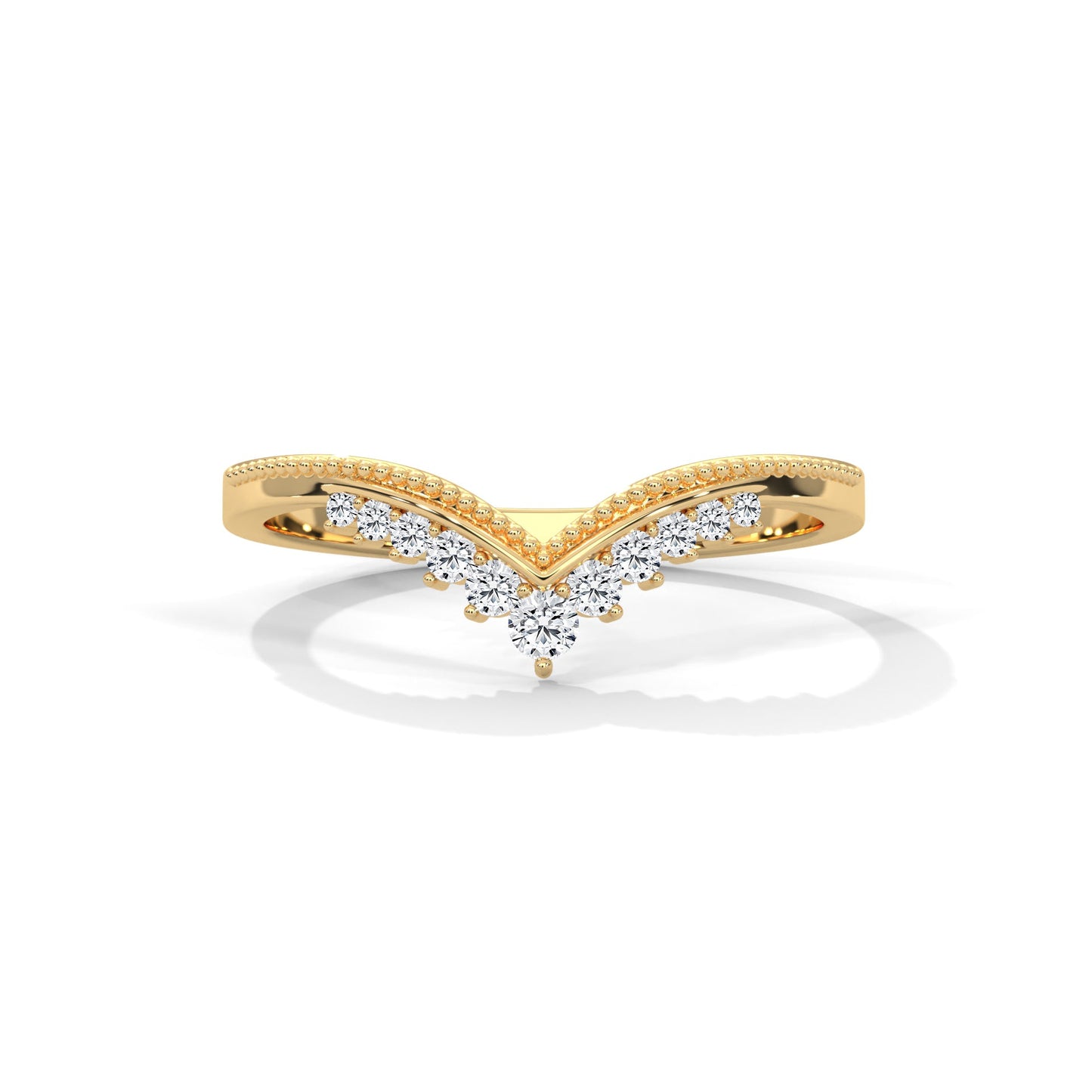 Vintage Round Lab-Grown Diamond Gold Wedding Band | 0.15 CTW